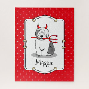 Naughty Devil Old English Sheepdog (Gray 1) Puzzle