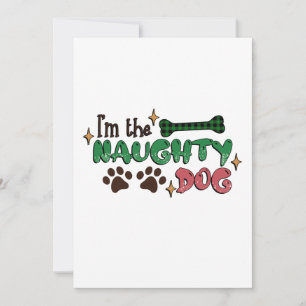 Naughty Dog Christmas Dankeskarte