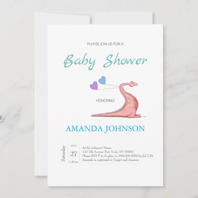 Naughty Dragon Einladung (Vorderseite)