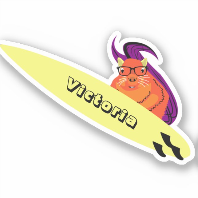 Naughty Eichhörnchen #1094 Surfen Aufkleber (Vorderseite)