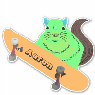 Naughty Eichhörnchen #118 Skateboarding Aufkleber