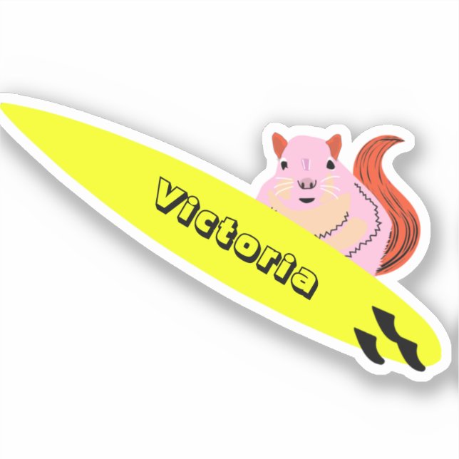 Naughty Eichhörnchen #1237 Surfen Aufkleber (Vorderseite)