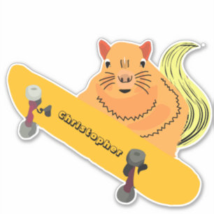 Naughty Eichhörnchen #125 Skateboarding Aufkleber