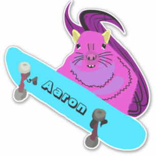 Naughty Eichhörnchen #126 Skateboarding Aufkleber