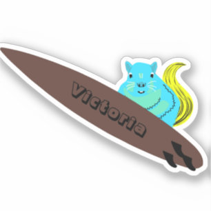 Naughty Eichhörnchen #1298 Surfen Aufkleber