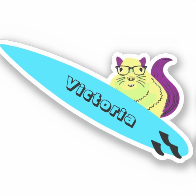 Naughty Eichhörnchen #1687 Surfen Aufkleber (Vorderseite)
