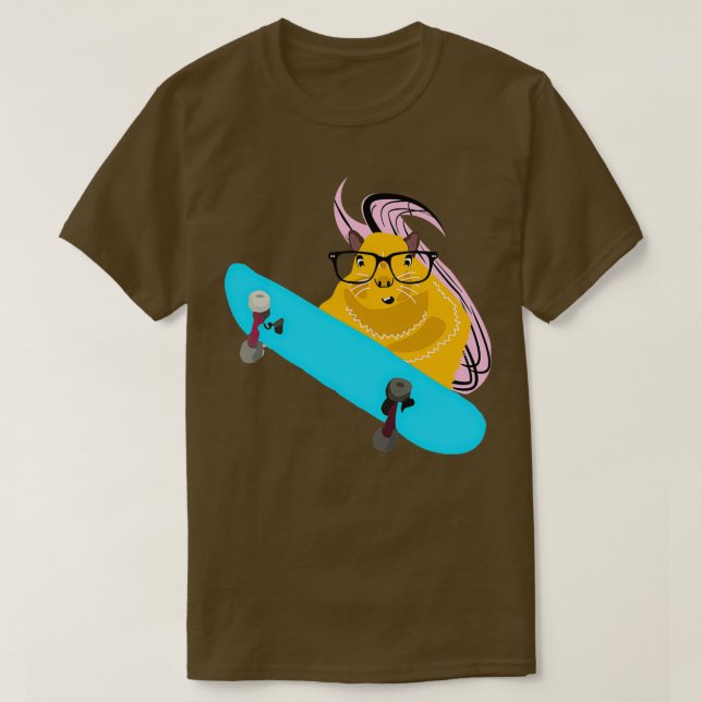 Naughty Eichhörnchen 1784 Skateboarding-Aufkleber T-Shirt (Design vorne)