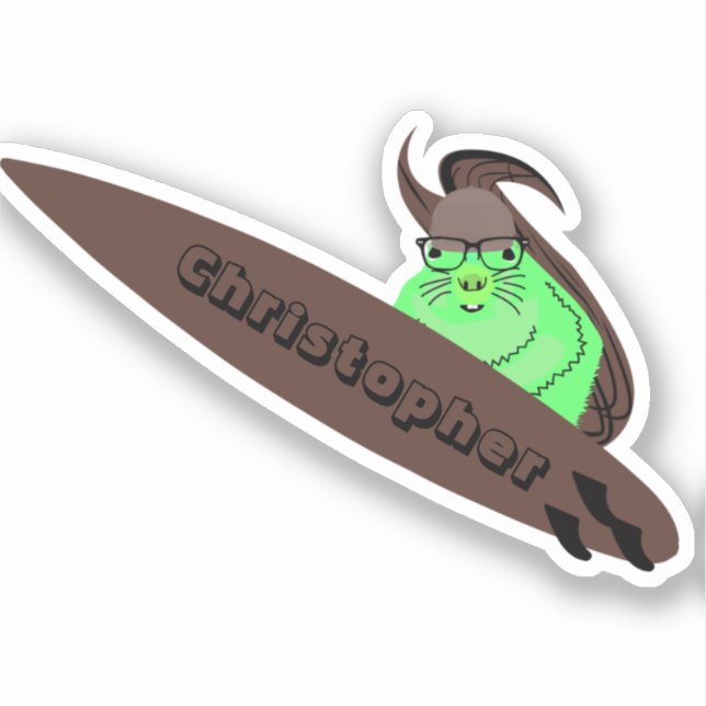 Naughty Eichhörnchen #178 Surfen Aufkleber (Vorderseite)