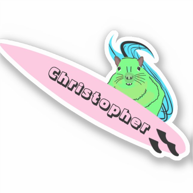 Naughty Eichhörnchen #179 Surfen Aufkleber (Vorderseite)