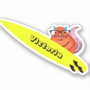 Naughty Eichhörnchen #1892 Surfen Aufkleber