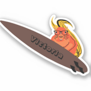 Naughty Eichhörnchen #1919 Surfen Aufkleber
