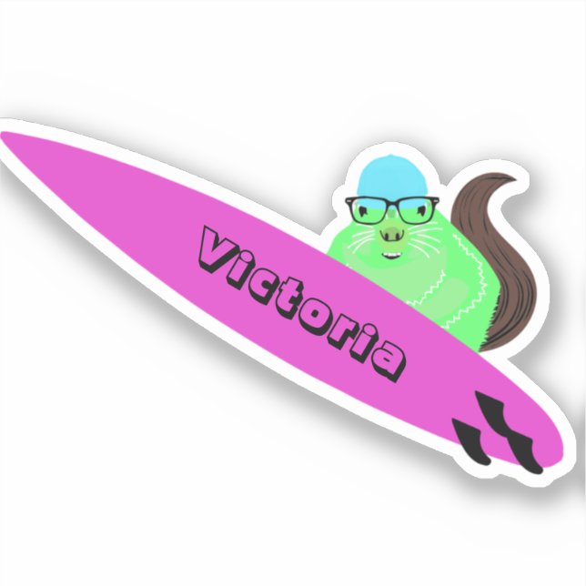 Naughty Eichhörnchen #1927 Surfen Aufkleber (Vorderseite)