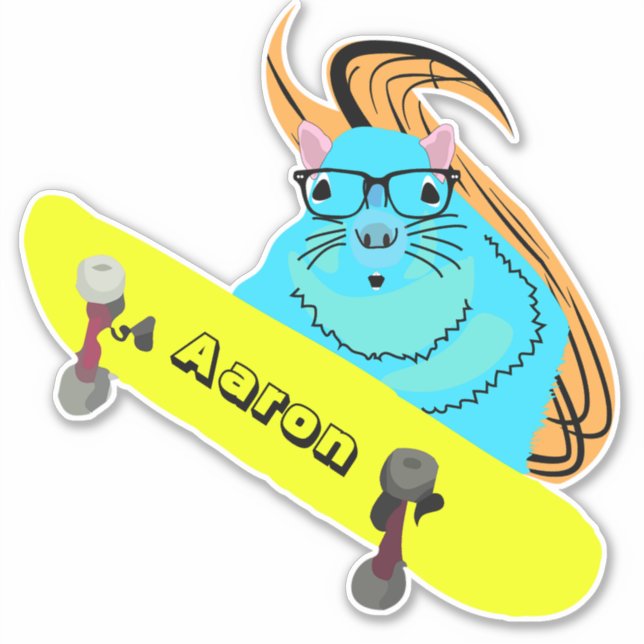 Naughty Eichhörnchen #199 Skateboarding Aufkleber (Vorderseite)