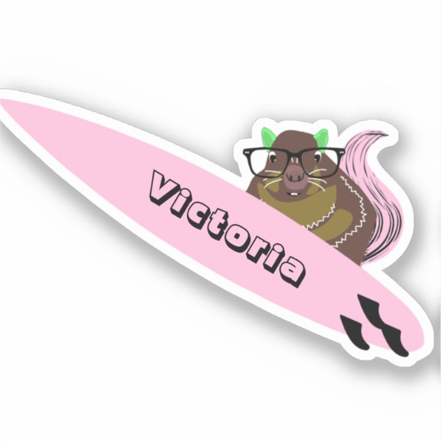 Naughty Eichhörnchen #2010 Surfen Aufkleber (Vorderseite)