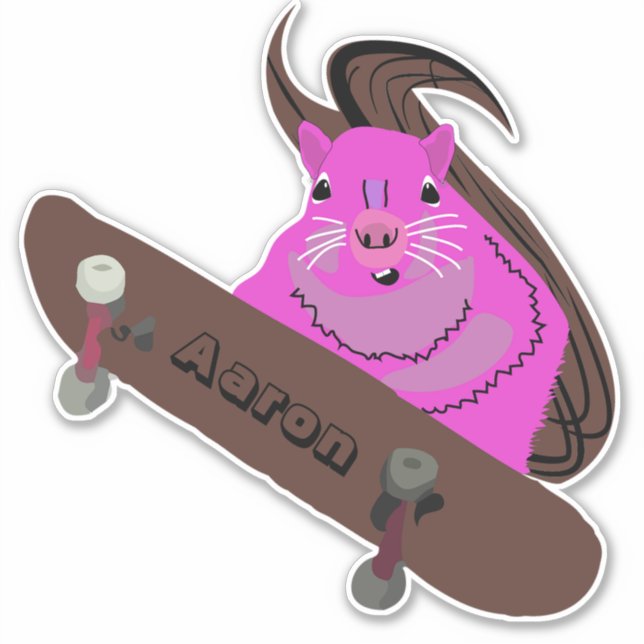 Naughty Eichhörnchen #212 Skateboarding Aufkleber (Vorderseite)
