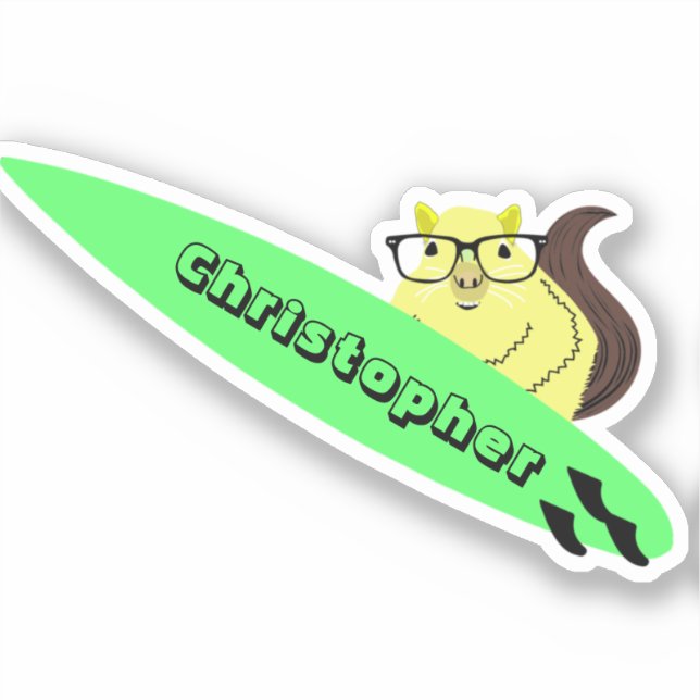 Naughty Eichhörnchen #219 Surfen Aufkleber (Vorderseite)