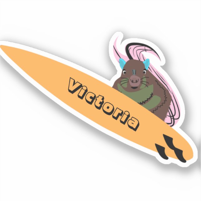 Naughty Eichhörnchen #2443 Surfen Aufkleber (Vorderseite)