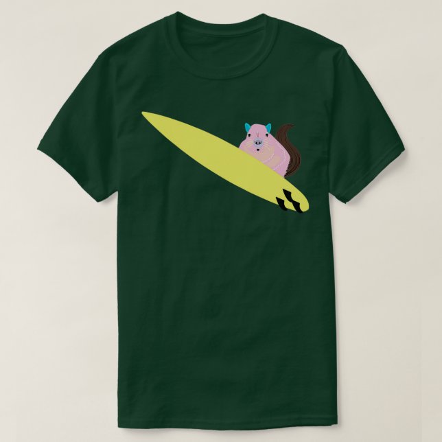 Naughty Eichhörnchen 249 Surfen T-Shirt (Design vorne)