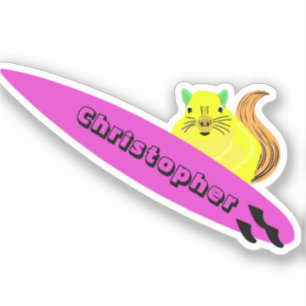 Naughty Eichhörnchen #350 Surfen Aufkleber