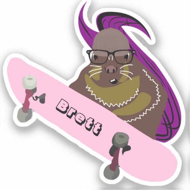 Naughty Eichhörnchen #375 Brett Skateboarding Aufkleber (Vorderseite)