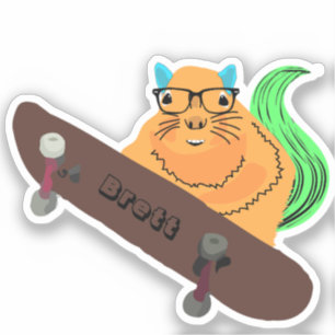 Naughty Eichhörnchen #442 Brett Skateboarding Aufkleber