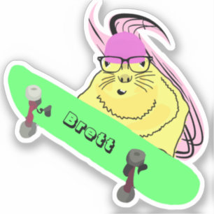 Naughty Eichhörnchen #491 Brett Skateboarding Aufkleber