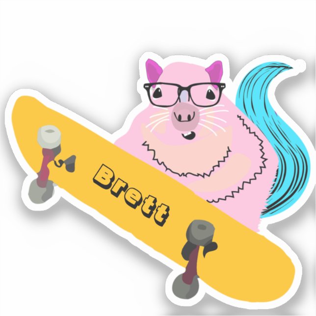 Naughty Eichhörnchen #518 Brett Skateboarding Aufkleber (Vorderseite)