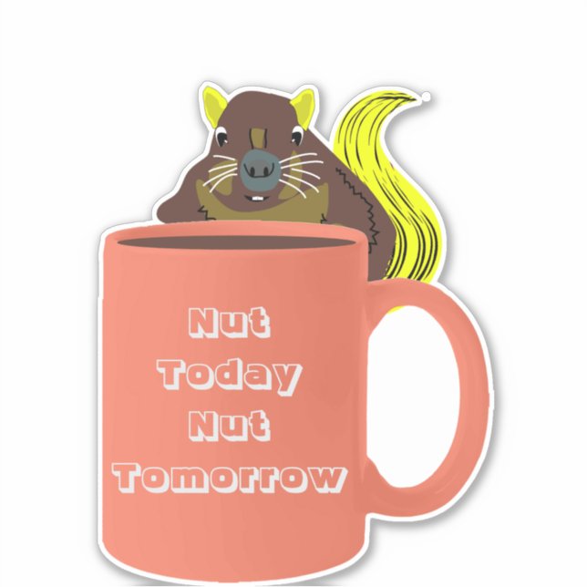 Naughty Eichhörnchen #539 Coffee Cup Sticker (Vorderseite)