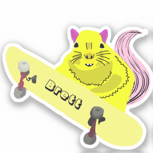 Naughty Eichhörnchen #576 Brett Skateboarding Aufkleber (Vorderseite)