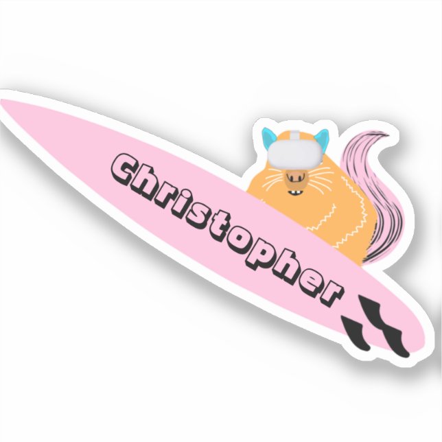 Naughty Eichhörnchen #592 Surfen Aufkleber (Vorderseite)