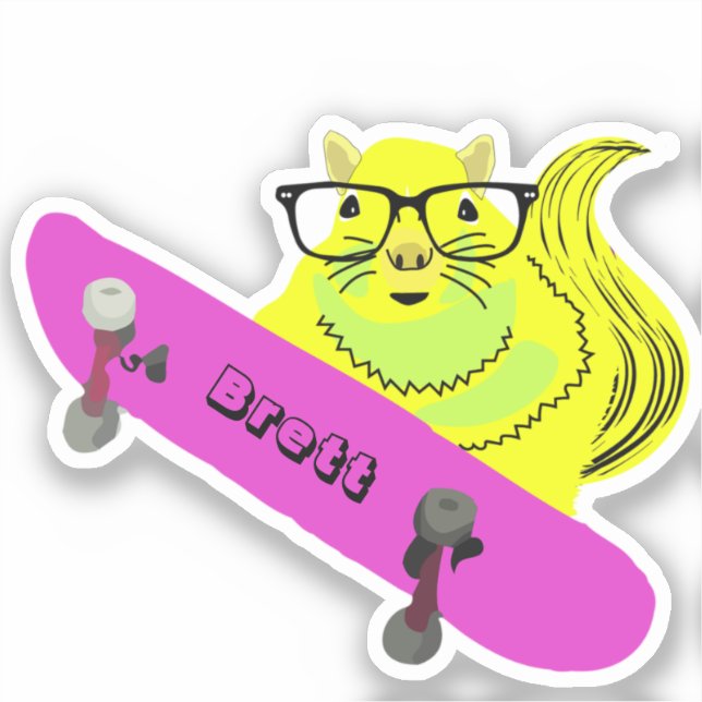 Naughty Eichhörnchen #619 Brett Skateboarding Aufkleber (Vorderseite)
