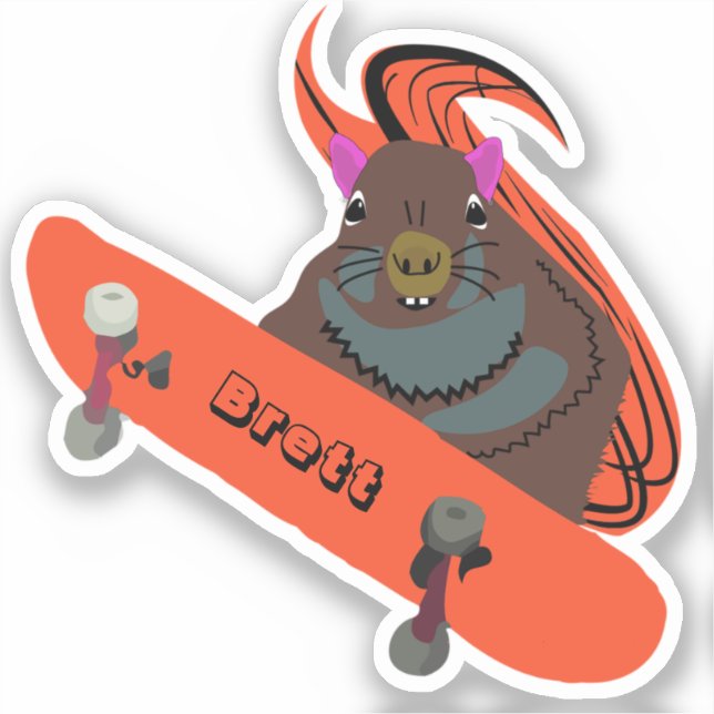 Naughty Eichhörnchen #645 Brett Skateboarding Aufkleber (Vorderseite)