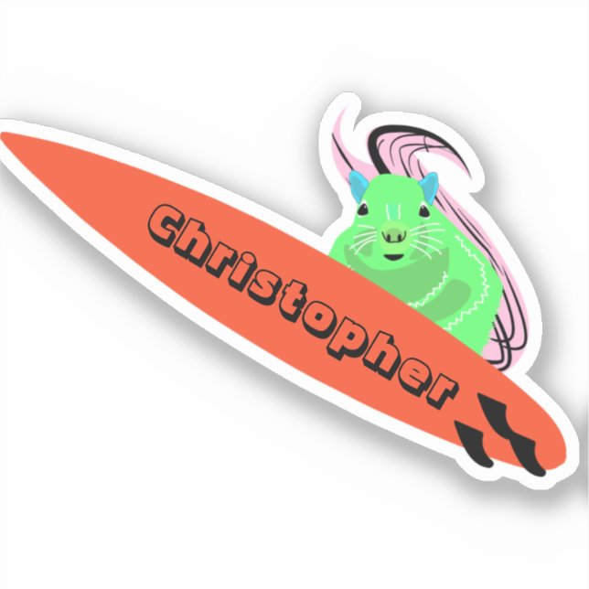 Naughty Eichhörnchen #652 Surfen Aufkleber (Vorderseite)