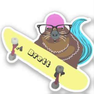 Naughty Eichhörnchen #687 Brett Skateboarding Aufkleber