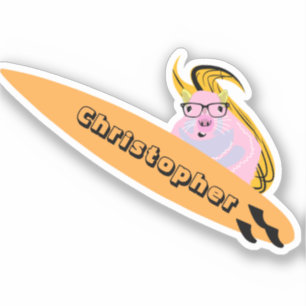 Naughty Eichhörnchen #719 Surfen Aufkleber