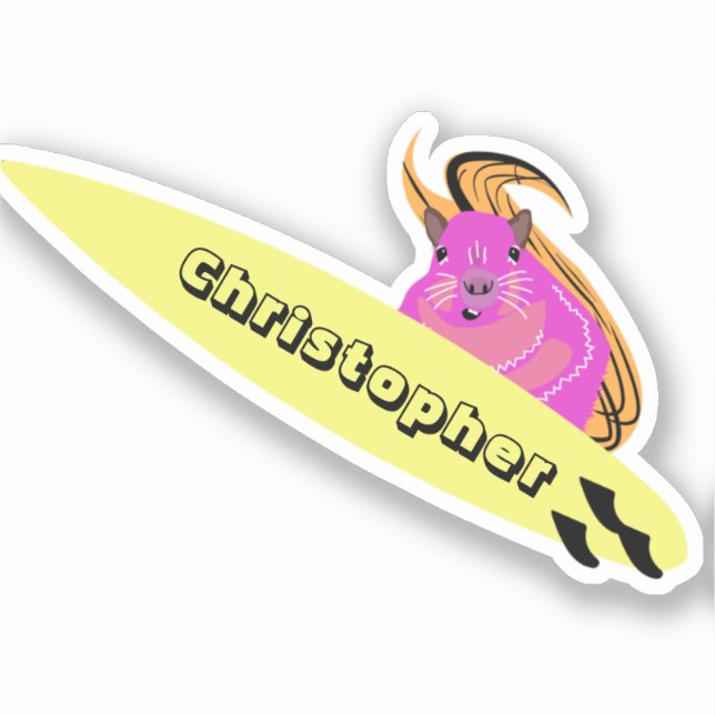 Naughty Eichhörnchen #770 Surfen Aufkleber (Vorderseite)