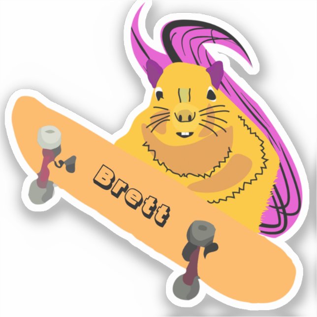 Naughty Eichhörnchen #774 Brett Skateboarding Aufkleber (Vorderseite)