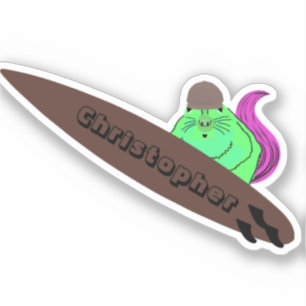 Naughty Eichhörnchen #816 Surfen Aufkleber