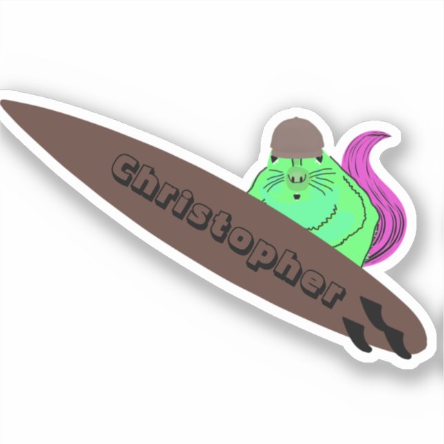 Naughty Eichhörnchen #816 Surfen Aufkleber (Vorderseite)