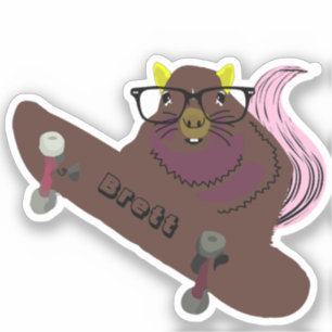 Naughty Eichhörnchen #821 Brett Skateboarding Aufkleber