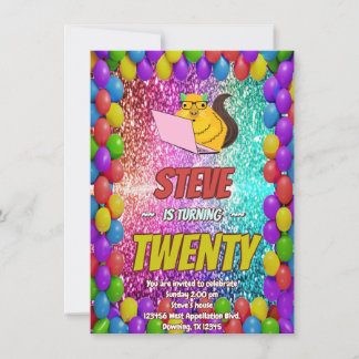 Naughty Eichhörnchen Internet-Party Geburtstag Ein Einladung