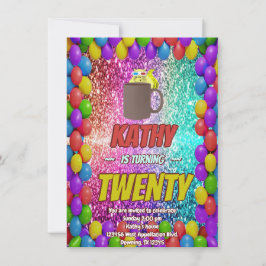 Naughty Eichhörnchen Kaffee Geburtstagsparty Einla Einladung