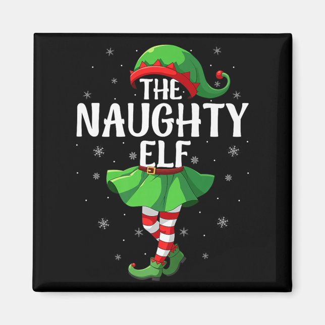 Naughty Elf Christmas Girls Women Elf Squad Xmas F Magnet (Vorne)