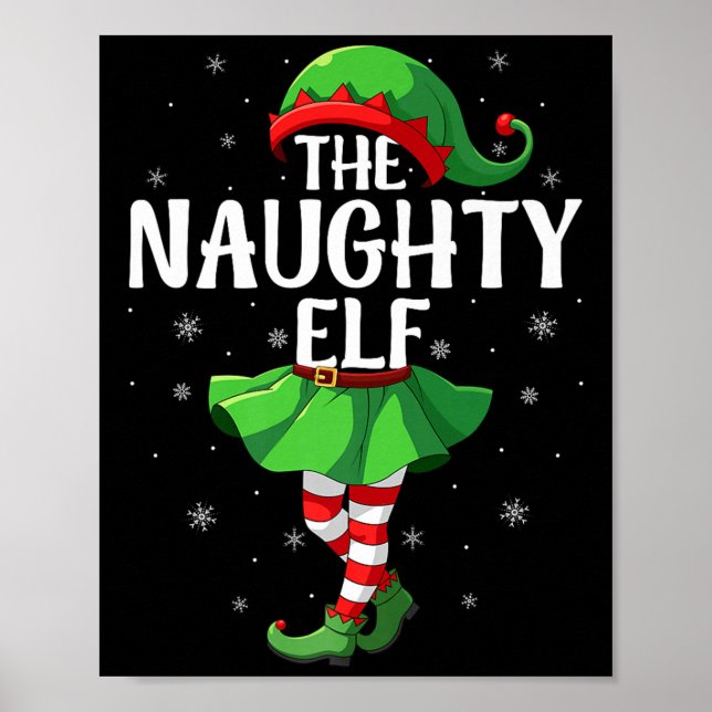 Naughty Elf Christmas Girls Women Elf Squad Xmas F Poster (Vorne)