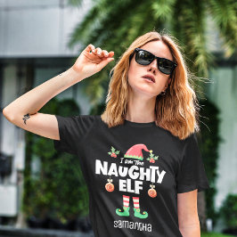 Naughty-elf Familie, die Weihnachtsausstellung zus T-Shirt