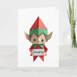 Naughty ELF lustige Origami-Weihnachtsauftritte Karte