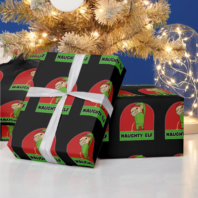 NAUGHTY ELF RUDE CHRISTMAS WRAPPING PAPIER GESCHENKPAPIER (Feiertage)
