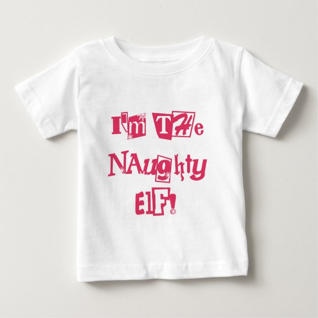 Naughty Elf T - Shirt und Geschenke (Vorderseite)