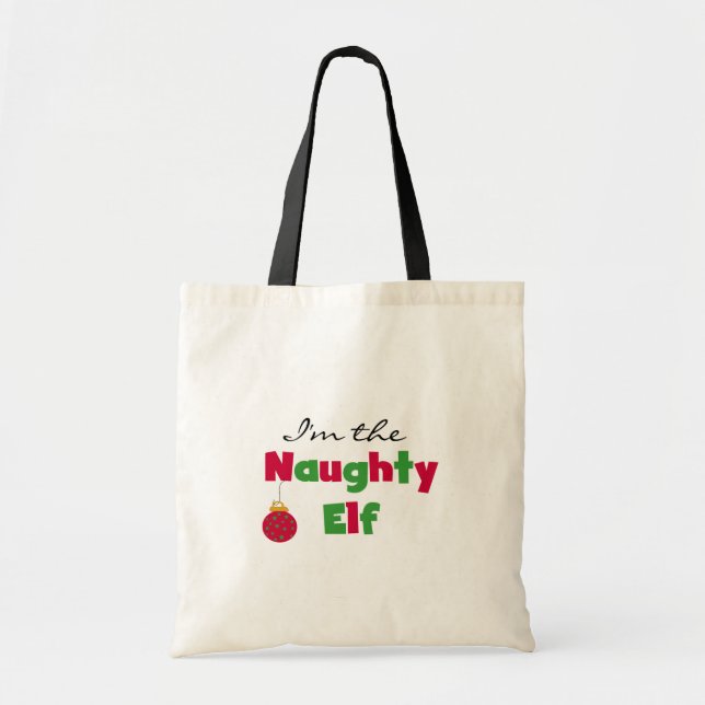 Naughty Elf T - Shirt und Geschenke Tragetasche (Vorne)