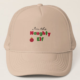 Naughty Elf T - Shirt und Geschenke Truckerkappe